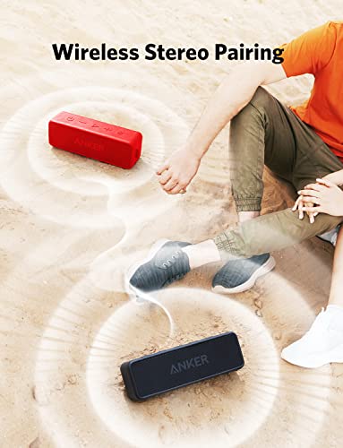 Anker Soundcore 2 Portable Speaker: Stereo Sound, Bluetooth 5, Bassup, IPX7 Waterproof - 24-Hour Playtime - Wireless Stereo Pairing