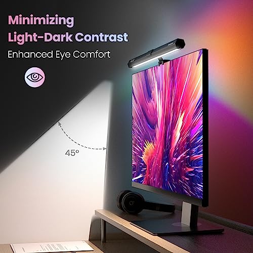 Quntis RGB Backlight Monitor Light Bar Desk Lamp, 15 Modes, Dimmable