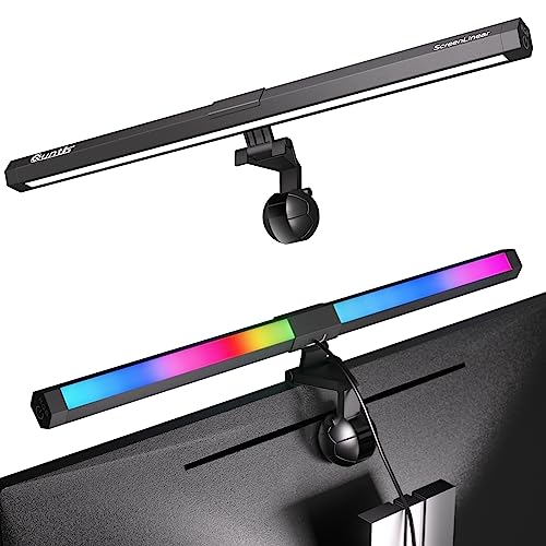 Quntis RGB Backlight Monitor Light Bar Desk Lamp, 15 Modes, Dimmable