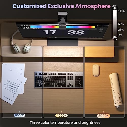 Quntis RGB Backlight Monitor Light Bar Desk Lamp, 15 Modes, Dimmable