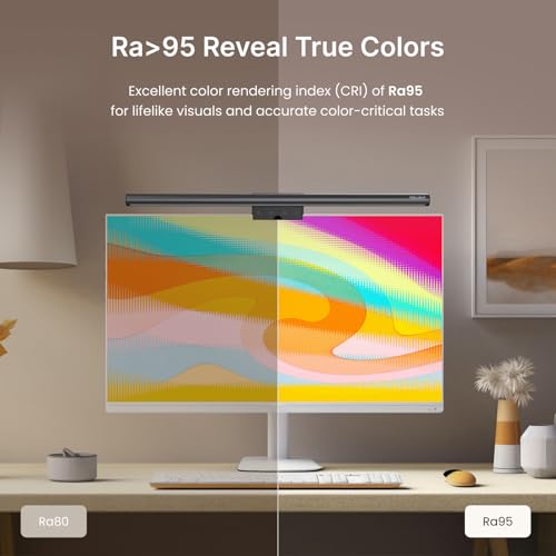 YEELIGHT Monitor Light Bar: Computer Lamp, 250LM Eye-Care LED, Touch Control USB, Stepless Dimming, Home Office Reading Lamp