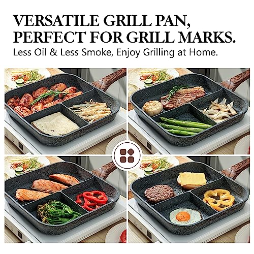 Sensarte 11-Inch Square Grill Pan: Nonstick Breakfast Skillet