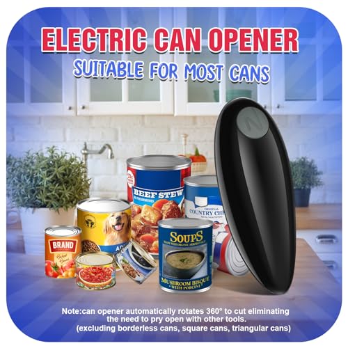 Brand Electric Can Opener: One-Touch Automatic, Safe for Arthritic Hands, Easy Kitchen Use