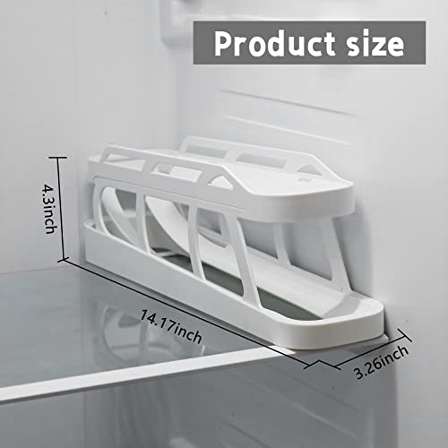 Automatic Rolling Egg Dispenser - Space Saving Holder for 14 Medium Eggs - Kitchen Organizer & Fridge Storage