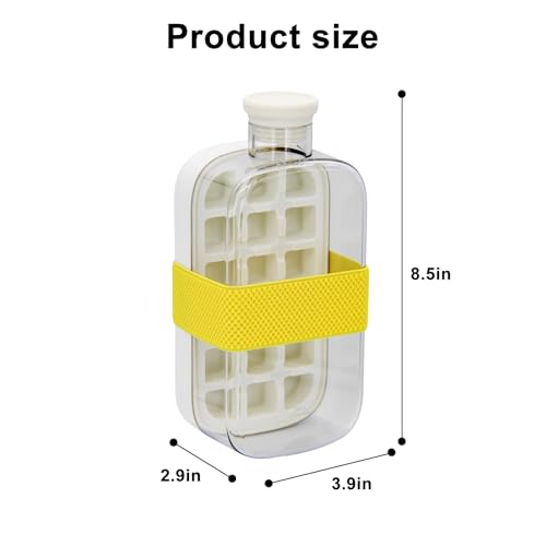Ice Cube Bottle Cup 2-in-1, 800ml Easy Press Vertical Ice Tray