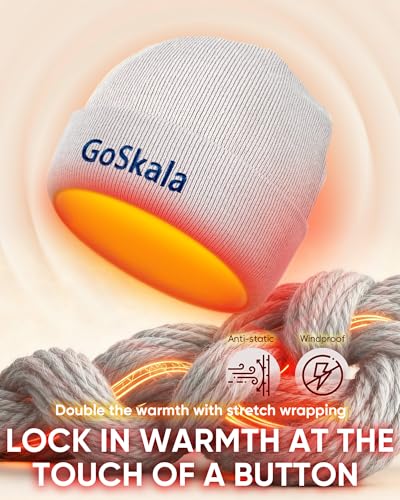 GoSkala Classic Knit Beanie - Warm Unisex Winter Hat for Men/Women, Silver Grey