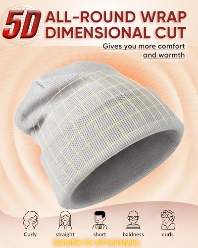 GoSkala Classic Knit Beanie - Warm Unisex Winter Hat for Men/Women, Silver Grey