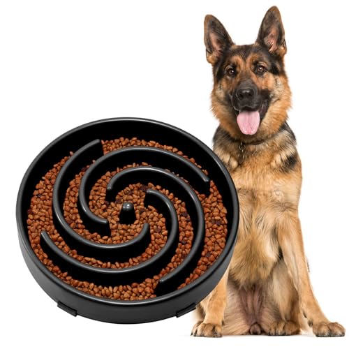 JASGOOD Slow Feeder Bowl for Large Dogs, Anti-Gulping Pet Food Dish, Prevents Choking & Bloat