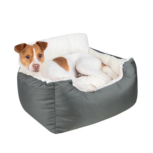 Pet Supplies Dog Booster Seat for Small & Medium Dogs, Plush Cushion, Secure Straps, Tall Pillow - Gray