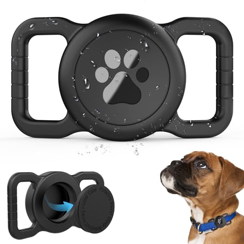 SANKALA Dog Collar Holder for Airtag, Waterproof Silicone Anti-Lost Protective Apple Air Tag - Fits All Width Collars