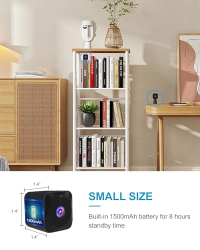 AOBOCAM Mini WiFi Spy Camera 4K: Hidden Cam Night Vision, Motion Detection, Cloud&SD Storage - Indoor Security (Black)