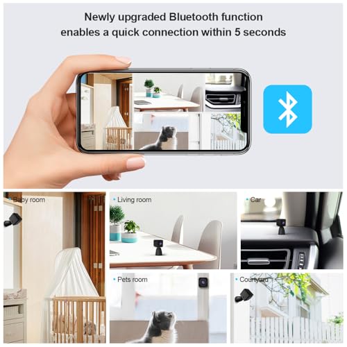 AOBOCAM Mini WiFi Spy Camera 4K: Hidden Cam Night Vision, Motion Detection, Cloud&SD Storage - Indoor Security (Black)