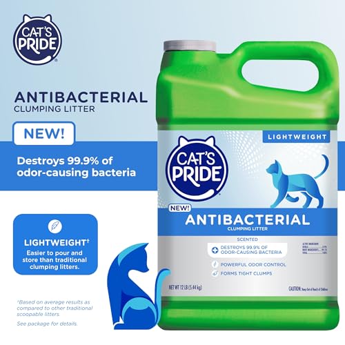 Cat's Pride Antibacterial Cat Litter: 99.9% Bacteria Destruction, Odor Control, Lightweight Clumping - Scented, 12 lbs