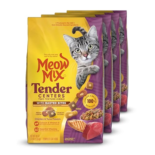 Meow Mix Chicken & Tuna Flavor Cat Food, 3lb (Pack of 4)