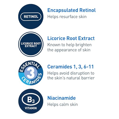 CeraVe Retinol Serum for Acne Marks, Licorice & Niacinamide, Brightening & Pore Minimizer, Face Repair