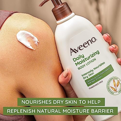 Aveeno Moisturizing Body Lotion, Prebiotic Oat, Fragrance-Free, 48-Hour Moisturizer - Dry Skin, Sensitive Skin, Non-Greasy - 18 inch