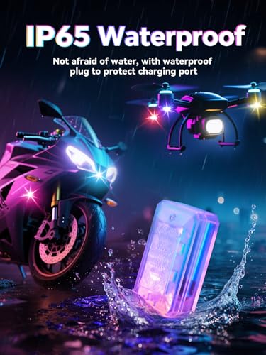 Asunder Wireless LED Strobe Lights: 8-Color Waterproof, 11 LEDs, Remote - Cars, Bikes, Drones
