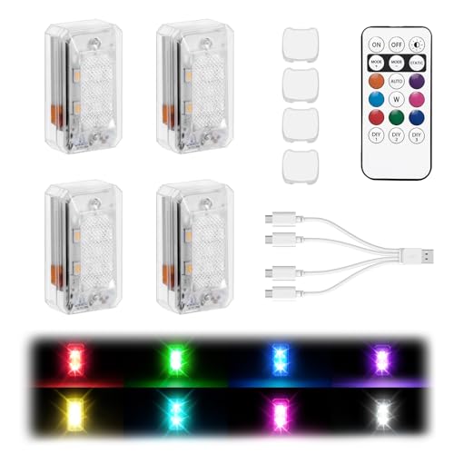 Asunder Wireless LED Strobe Lights: 8-Color Waterproof, 11 LEDs, Remote - Cars, Bikes, Drones
