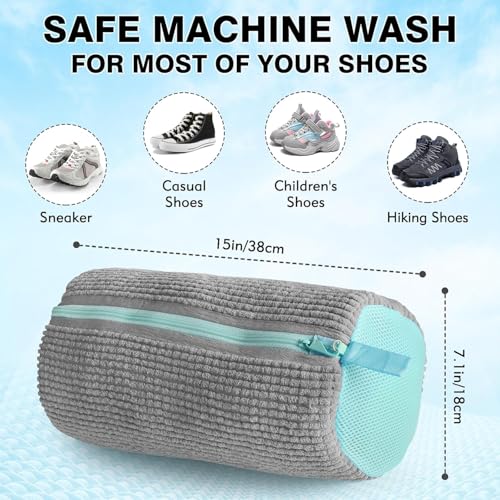 Laundry Shoe Bag for Washer and Dryer, 2Pcs Reusable Sneaker Cleaning Kit
