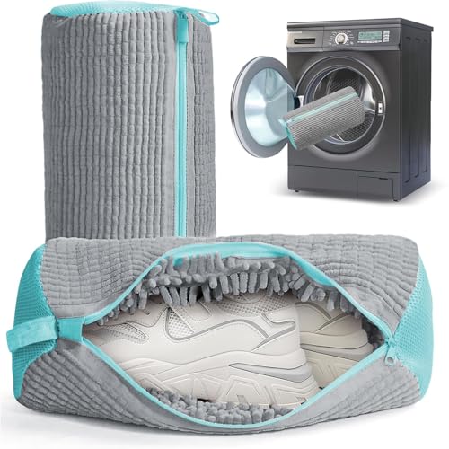 Laundry Shoe Bag for Washer and Dryer, 2Pcs Reusable Sneaker Cleaning Kit