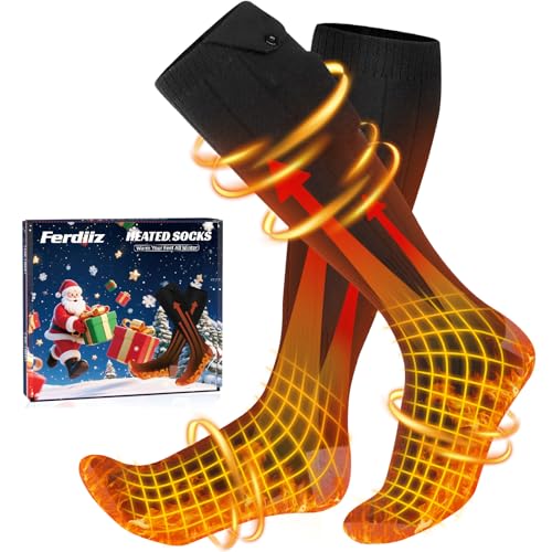 Upgraded Rechargeable Heated Socks, 14H Warmth, 4 Heat Settings