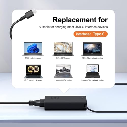 SCOVEE 65W USB C Power Adapter for Dell Latitude Laptops