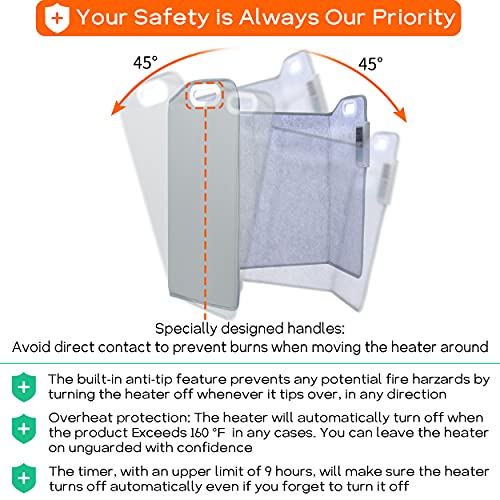 Foldable Space Heater: Quiet Office & Home Foot Warmer, Thermostat, Timer