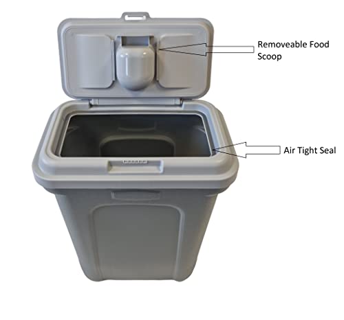 HH Home Hut Pet Food Storage Container 35L for Dog Cat - Dry Feed & Seed Bin with Scoop, Airtight Seal