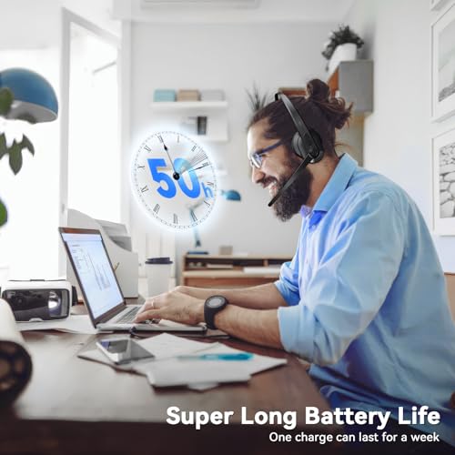 LEVN Wireless Headset: Bluetooth Mic, AI Noise Cancelling