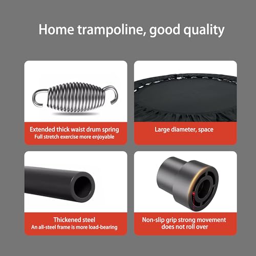 HXD-ERGO Mini Trampoline: Foldable Rebounder with Foam Handle