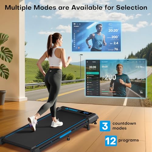 FOUSAE 4 in 1 Walking Pad Treadmill - 9% Incline, 12 HIIT Programs