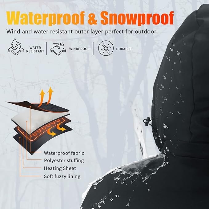 Rrtizan Heated Vest for Men, Power Bank, 3 Temp Levels, 15 Heat Sheets, Electric Sleeveless Jacket, Washable Body Warmer