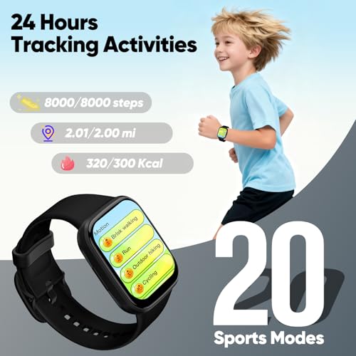 Kids SmartWatch Fitness Tracker HD Touchscreen Heart Rate Sleep Monitor IP68 Waterproof App Gifts 4-12