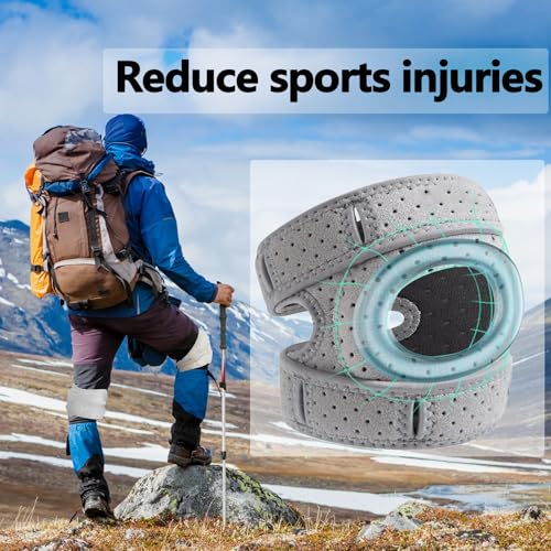 Wellnee Knee Brace Adjustable Support with Cushioned Silicone Pad for Men Women Athletic Training