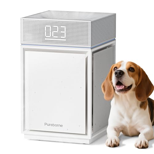 White Air Purifier for Large Room, 3600 Sq Ft, True HEPA Filter, PM 2.5 Sensor