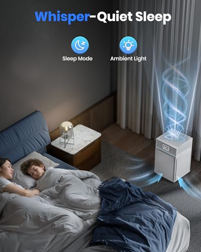 White Air Purifier for Large Room, 3600 Sq Ft, True HEPA Filter, PM 2.5 Sensor