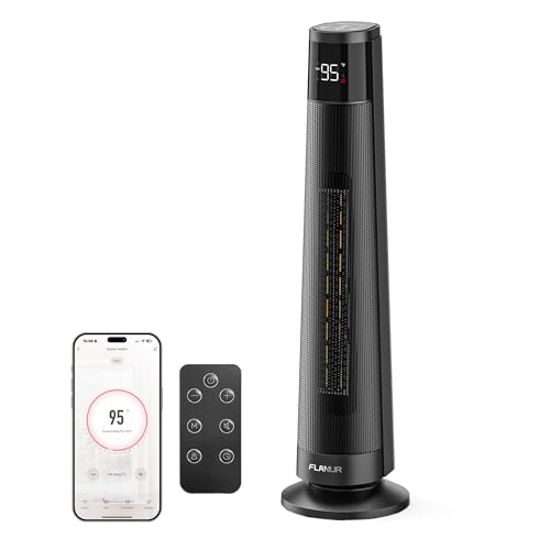 Ceramic Heater with Remote Control & Timer, 70° Oscillation, 1500W, 3 Heat Modes - Ideal for Office & Home