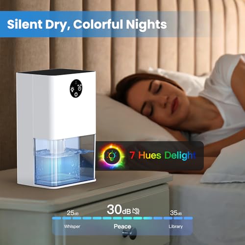 Quiet Electric Dehumidifier 1800ML - 400ML/Day - Timer - LED