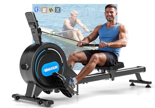 DMASUN Magnetic Rowing Machine - 350 LB Capacity, Foldable Rower with App, 16/32 Resistance Levels
