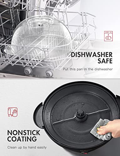 Yabano Popcorn Maker Machine 5L, Electric Stirring, Nonstick Plate, Quick-Heat, Cool Touch Handles, Less Fat - BLACK