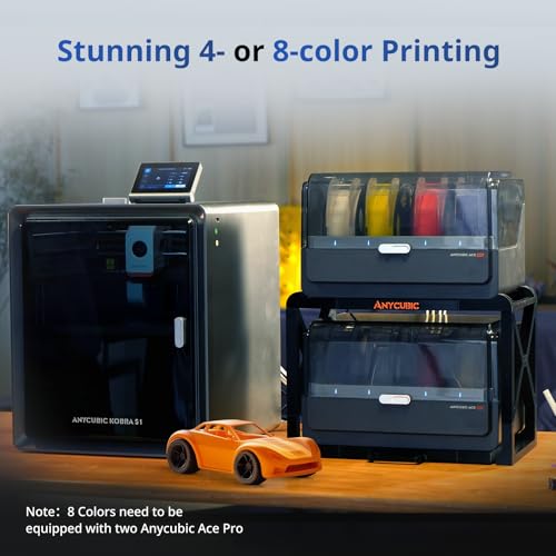 ANYCUBIC Kobra S1 3D Printer: Drying/Printing Combo, 4-8 Color, Ultra-Fast Multicolor, Major Filaments, 250x250mm Size