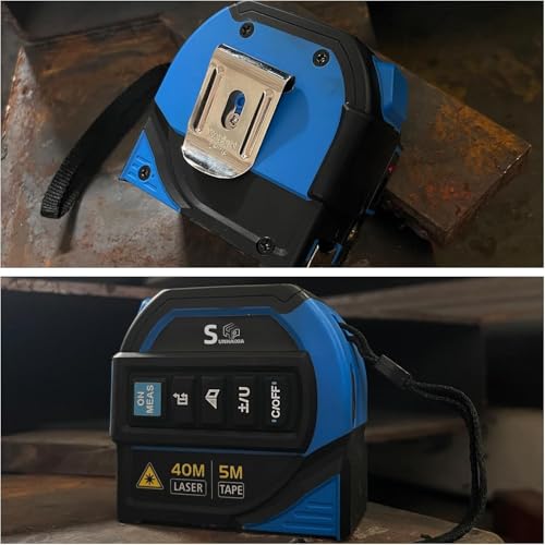 Brand 4-in-1 Laser Tape Measure: Laser Level, 130ft Distance, AutoLock Tape - Backlit LCD Display - DIY, Construction, Interior Design