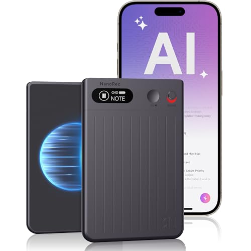 Voice Recorder 64GB Memory, Transcribe & Summarize with AI, 118+ Languages, Magnetic - Ideal for Meetings, Lectures, Calls