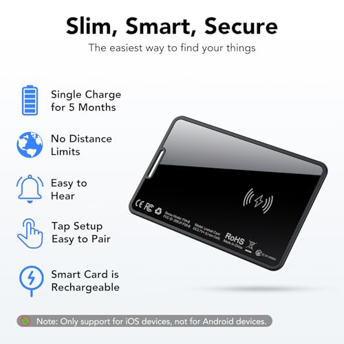 Apple Certified Air Tracker Tag: Bluetooth Finder for Phone, Wallet, Keys, Bags - GPS Item Locator for Passport