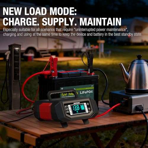 NEXPEAK NC320 Car Battery Charger 12V 24V Smart Auto with Temperature Comp for Car AGM Gel Wet SLA Lead Acid LiFePO4