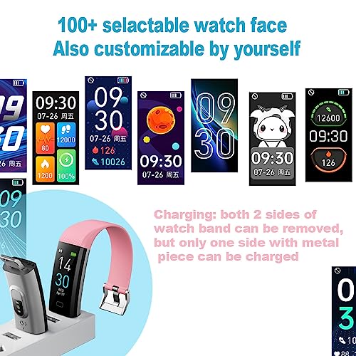 Fitness Tracker Smart Watch, Heart Rate Monitor, Blood Pressure, Oxygen, Sleep Tracker, IP68 Waterproof, Pedometer, Men Women Kids