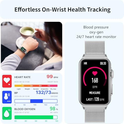 FITVII Nexa Fitness Tracker: Answer Calls, Blood Pressure, Oxygen, Heart Rate Monitor, 120+ Sport Modes, Step & Sleep Tracker