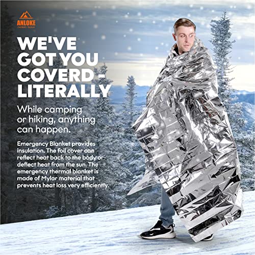 Mylar Thermal Blanket (10 Pack) - Gigantic Space Blanket for Survival & Camping, Heavy Duty First Aid Gear