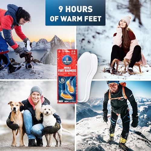 THE HEAT COMPANY Foot Warmers - Air Activated, Natural - 9h Warmth - Toe Warmers for Women & Men - S, M, L, XL
