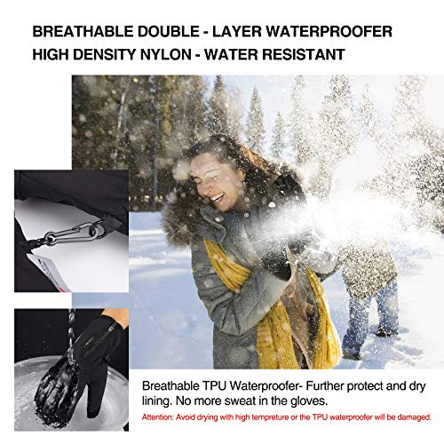 Winterial Waterproof Touchscreen Cold Weather Gloves for Men & Women, -10°F, Breathable